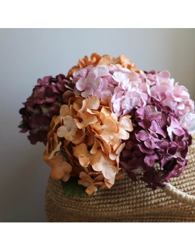 Bouquet fleurs en papier hortensia d'automne de technologie