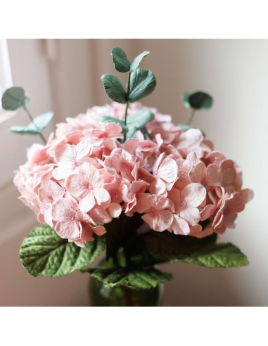 Bouquet en papier hortensia rose la colonne vertébrale