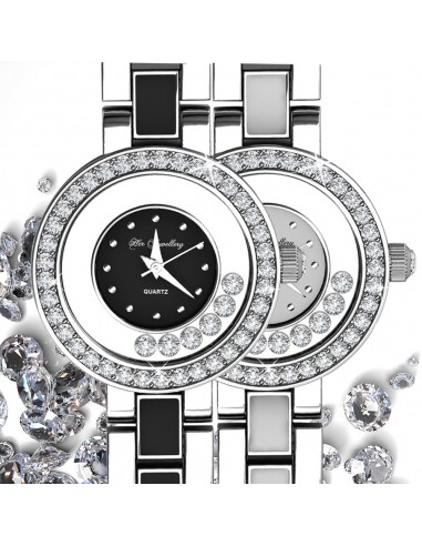 Montre Crystal Plaquée Rhodium ornée de 43 cristaux Swarovsky - Livraison Offerte en ligne