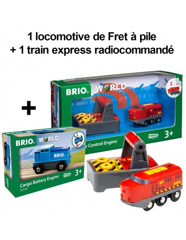 1 locomotive de Fret à pile + 1 train express radiocommandé - Livraison offerte Faites des économies