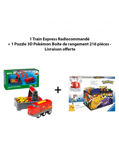 1 Train Express Radiocommandé + 1 Puzzle 3D Pokémon Boite de rangement 216 pièces - Livraison offerte plus qu'un jeu 