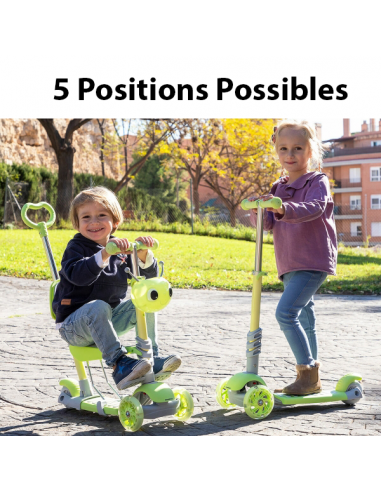 Trottinette multi positions robuste, stable et anti-dérapante pour enfant - Livraison offerte la colonne vertébrale