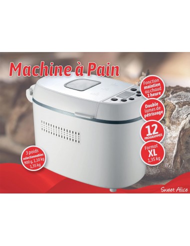 Machine à pain 1.35kg 800w avec minuterie digitale et 12 programmes - Livraison offerte Vous souhaitez 