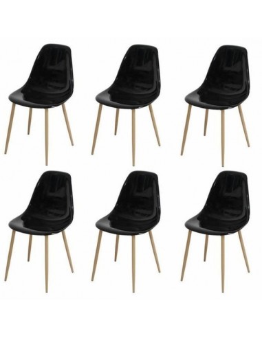 Lot de 6 Chaises noires - Livraison offerte pas cher