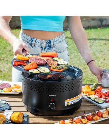 Barbecue portable charbon de bois sans fumée avec grill réversible - Livraison offerte Fin de série