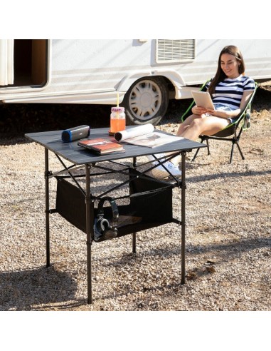 Table de camping pliante avec panier et housse - Livraison offerte est présent 