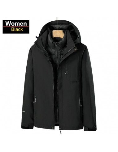 Veste Doudoune Coupe-vent Imperméable avec capuche 3 en 1 pour Femme - Livraison offerte Dans la société mordern