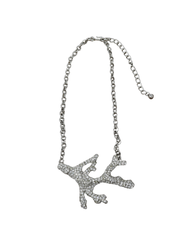 Rhodium Rhinestone Branch Necklace l'achat 