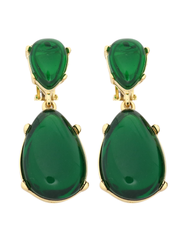 Emerald Resin Teardrop Cabochon Earring les ctes