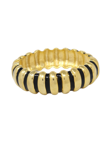 Black Enamel Ribbed Bracelet vous aussi creer 