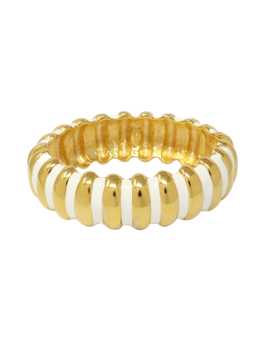 White Enamel Ribbed Bracelet En savoir plus