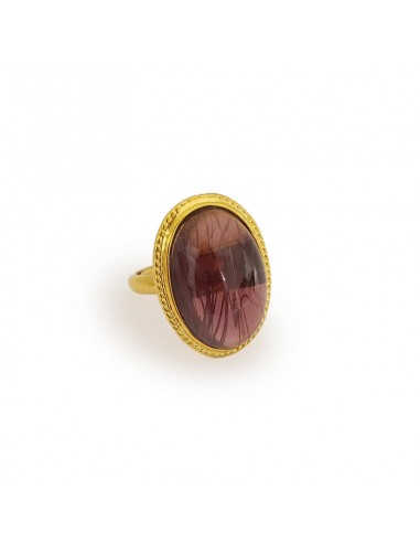 Satin Gold and Flaw Amethyst Center Oval Ring Profitez des Offres !