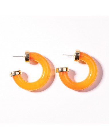 Amber Resin Hoop Pierced Earring le concept de la Pate a emporter 