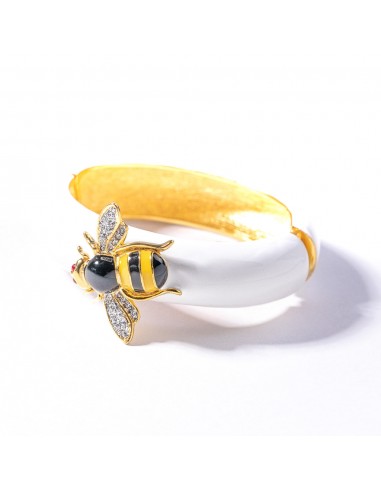 White Enamel Bee Bracelet pas cher chine