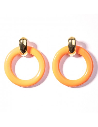 Gold and Coral Ring Doorknocker Clip Earring Voir les baskets