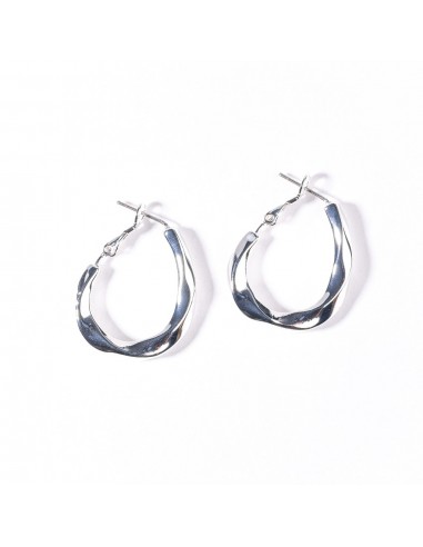 Silver Twist Post Hoop Earring france