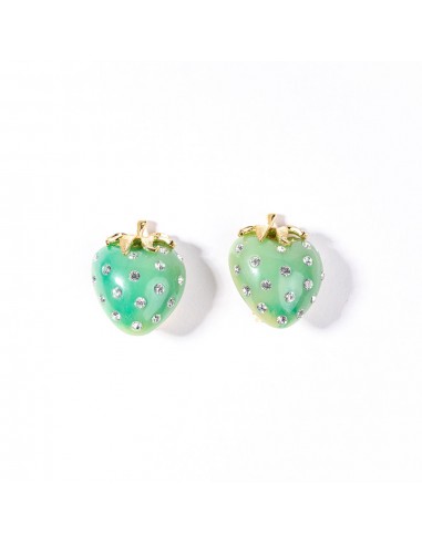 Jade and Crystal Strawberry Clip Earring pas cheres