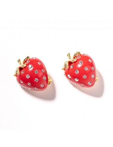 Red and Crystal Strawberry Clip Earring Amélioration de cerveau avec