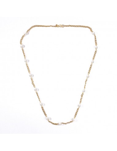 Gold Chain with Pearl Stations Necklace Comparez plus de prix