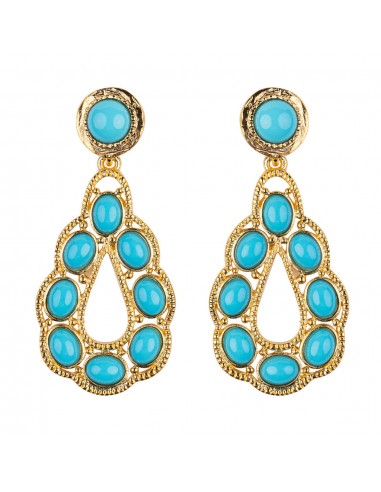 Turquoise Cabochon Drop Pierced Earrings chez Cornerstreet bien 