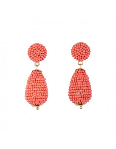 Coral Seed Bead Pierced Earring Les magasins à Paris