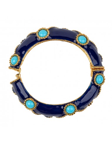 Lapis Bracelet with Turquoise Cabochons soldes