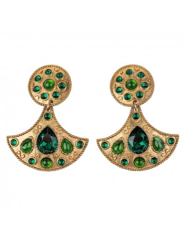 Emerald Teardrop Clip Earring brillant des détails fins