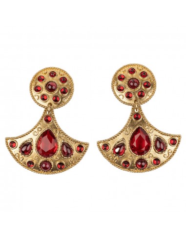 Ruby Teardrop Drop Clip Earring Véritable concentré