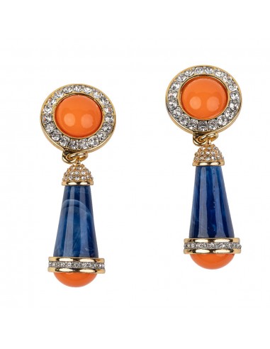 Coral and Lapis Clip Earring sur le site 