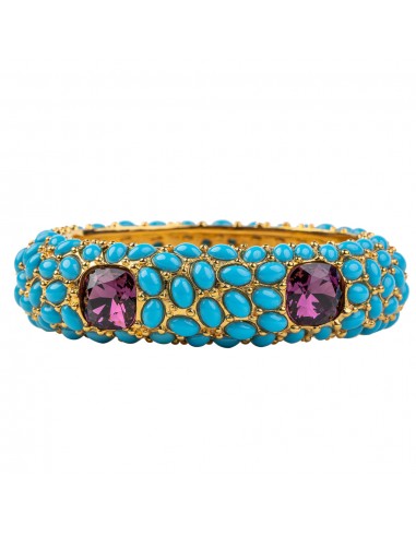 Turquoise & Amethyst Hinged Bracelet sur le site 