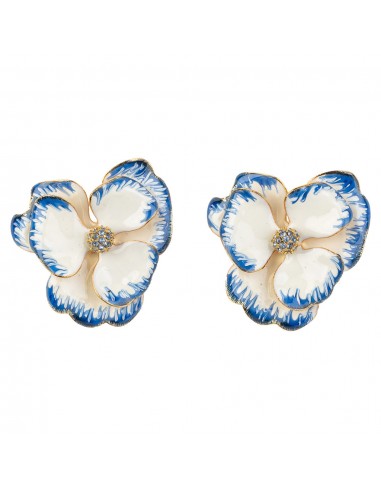 China Blue Flower Clip Earrings des créatures d'habitude