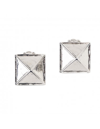 Silver Pyramid Clip Earring de technologie