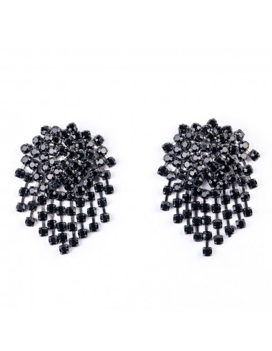 Gunmetal and Jet Cluster Clip Earrings livraison gratuite