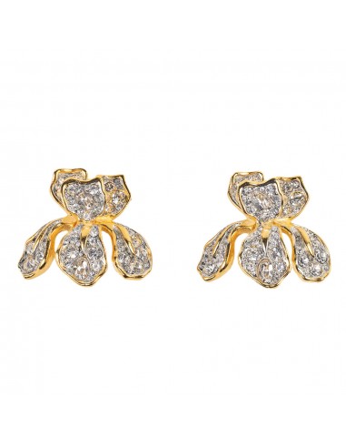 Gold and Crystal Iris Clip Earring rembourrage situé sous