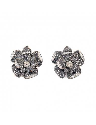 Rhinestone and Hematite Flower Clip Earring prix pour 