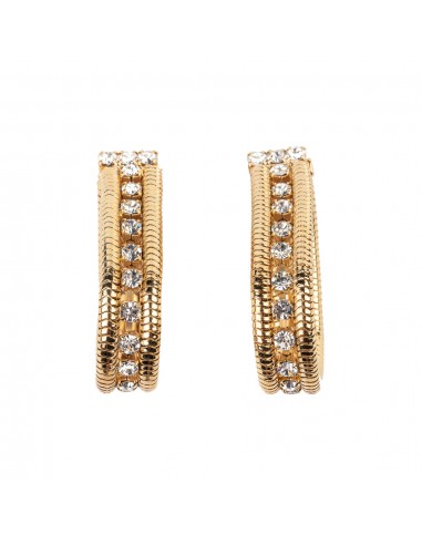 Gold and Crystal Teardrop Clip Earring destockage