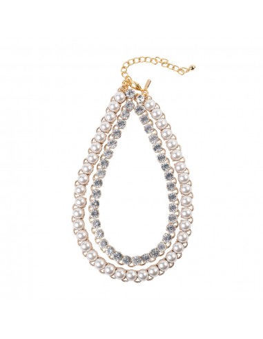 Gold and Crystal Pearl Chain Necklace le concept de la Pate a emporter 