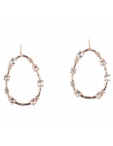 Crystal Oval Pierced Earrings en ligne