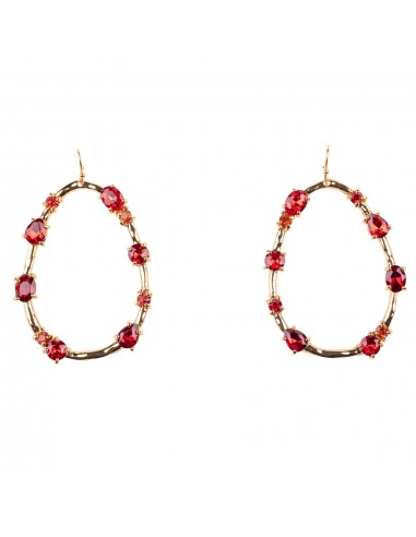 Gold Drop Earring with Ruby Stones Profitez des Offres !