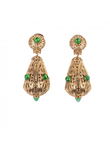 Emerald Filigree Clip Earrings JUSQU'A -70%! 