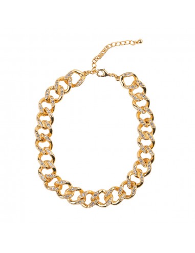 Gold and Crystal Link Necklace hantent personnes