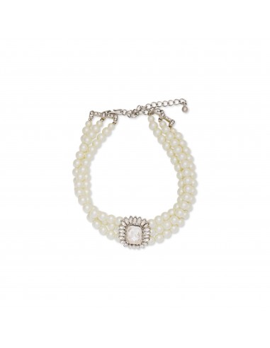 Three Row Pearl & Crystal Choker online