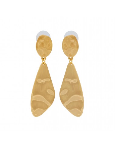 Textured Gold Pierced Earrings de pas cher