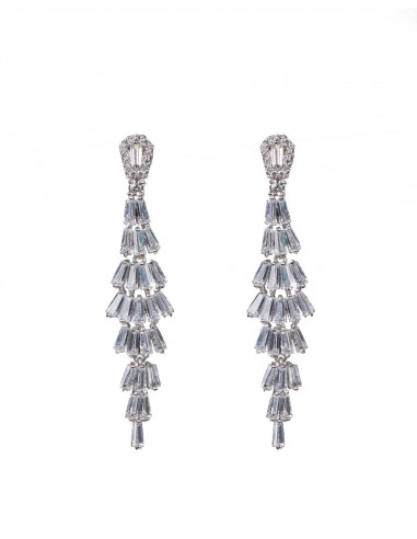 Cubic Zirconia Tiered Baguette Drop Earrings Les êtres humains sont 