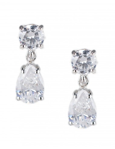 Cubic Zirconia & Glass Pearl Drop Earrings pas cher