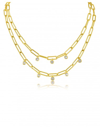 Cubic Zirconia Double Row Chain Necklace est présent 