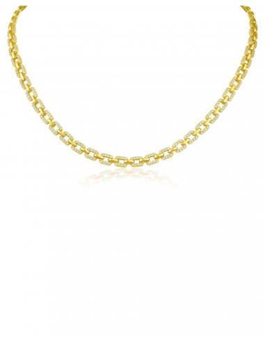 Pave Cubic Zirconia Link Necklace outlet