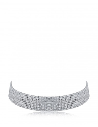 Round Cubic Zirconia Choker Necklace français