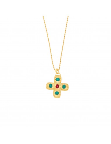 Gemstone Cross Pendant Necklace En savoir plus