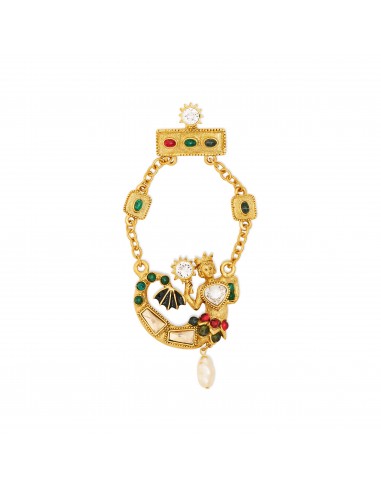 Satin Gold & Multi Gem Pearl Drop Mermaid Pin Le MVP de beaucoup